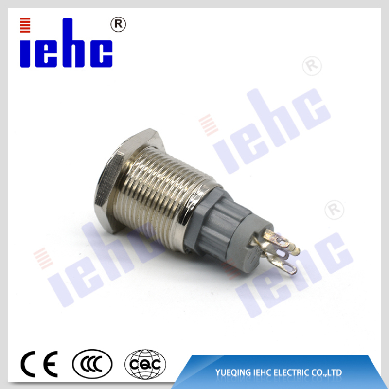 YHJ series 16mm metal anti-vandal illuminated metal push button switch with led