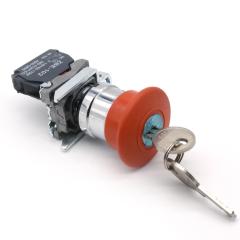 iehc YB4-BS142 XB4 series high quality 22mm emergency stop rotary return mometary mushroom rotary selector switch with key