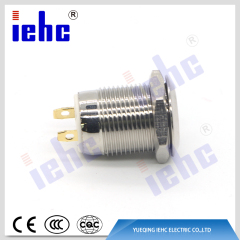 YHJ series factory supply 12mm 2 pin metal momentary anti-vandal push button switch