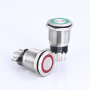 YHJ series factory supply 4 pin 22mm waterproof anti-vandal metal self-locking flat push button switch