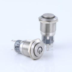 YHJ series 12mm waterproof Momentary anti-vandal metal push button switch