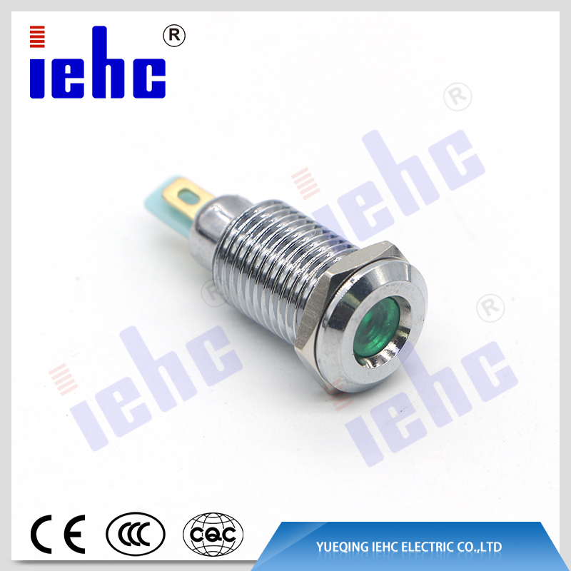 YHJ series China manufacturer 2pin 10mm green waterproof led metal indicator lights