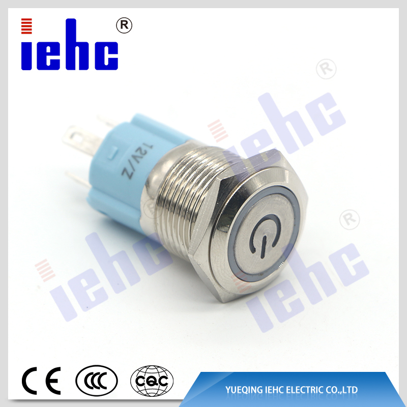 YHJ series new design factory supply 16mm 3 led color ring illuminated push button switch