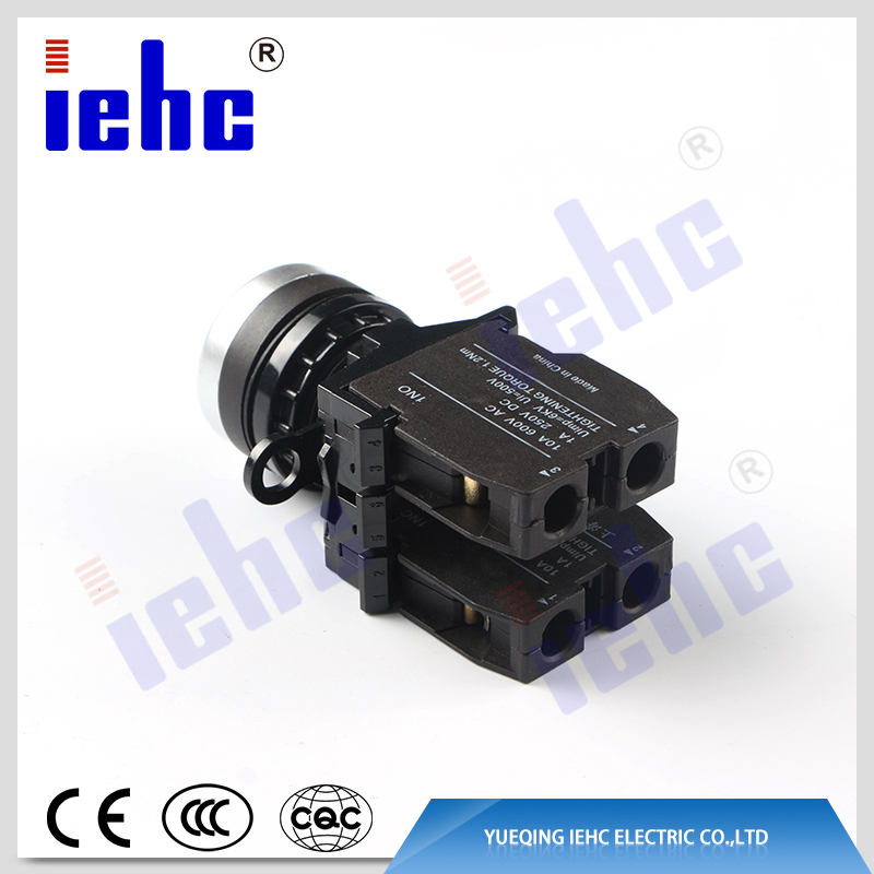 iehc high quality LA42-11BN series 22mm spring return momentary round flat push button switch