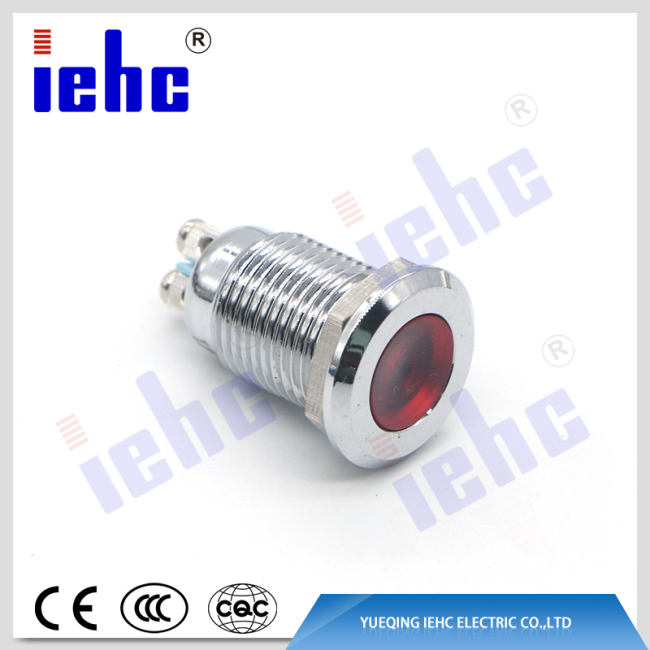 YHJ series China manufacturer 12mm ip67 red waterproof led anti-vandal metal indicator light
