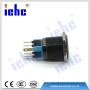 YHJ series 16mm 12V black anti-vandal metal push button switch with led light
