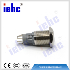 YHJ series 16mm metal anti-vandal illuminated metal push button switch with led