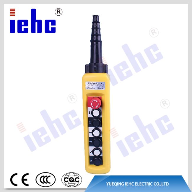 XAC-A6713 waterproof 6 buttons crane control station , hoist control station