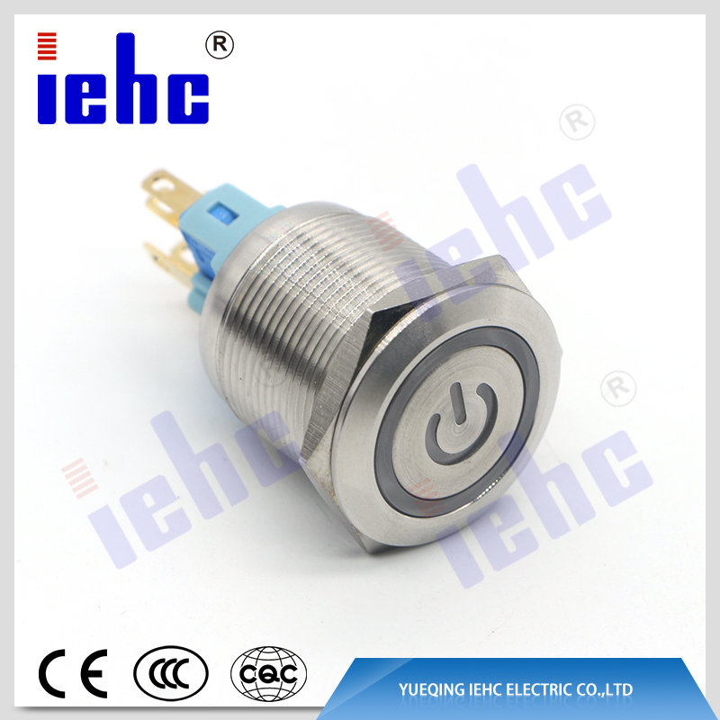 YHJ series made in China 22mm waterproof ip67 momentary metal pushbutton switch with led