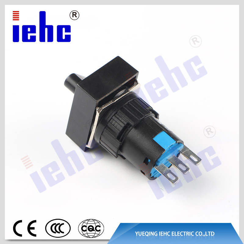 iehc LAY90 series high quality 16mm 2 or 3 position round head selector rotary push button switch