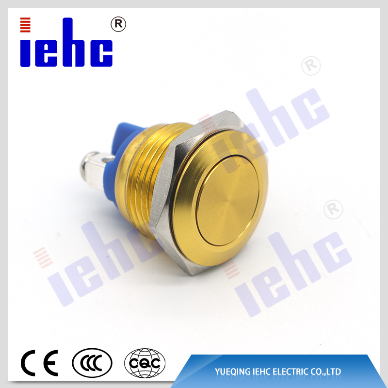 YHJ series factory supply 16mm colored metal push button switch