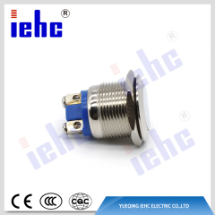 YHJ series 16mm waterproof Momentary flat screw metal push button switch