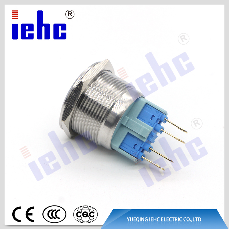 YHJ series factory supply 4 pin 22mm ip67 push button switch 5a 250v