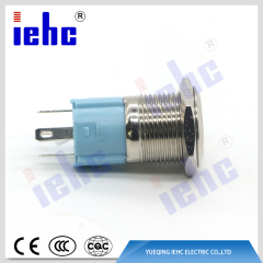 YHJ16-261 5A 250V 5 pin blue led anti-vandal self-locking metal push button switch