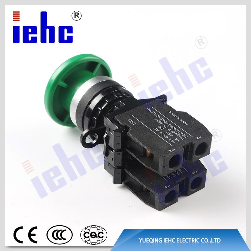iehc LA42 series high quality 250C AV 10A mushroom waterproof momentary push button switch