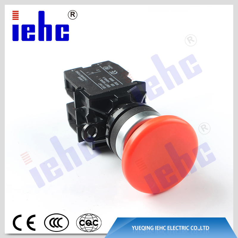 iehc LA42 series high quality 250C AV 10A mushroom waterproof momentary push button switch