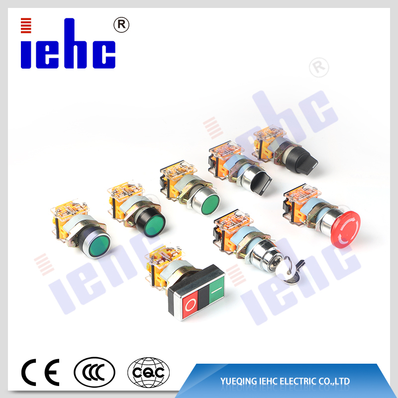 iehc LA39 series high quality 22mm 2 or 3 rotary selector switch with key
