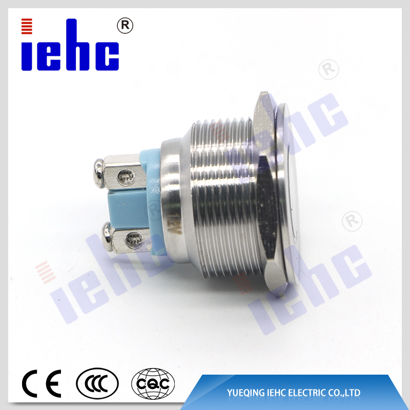 YHJ series factory supply 22mm 250v 2 pin metal waterproof white led anti-vandal indicator light