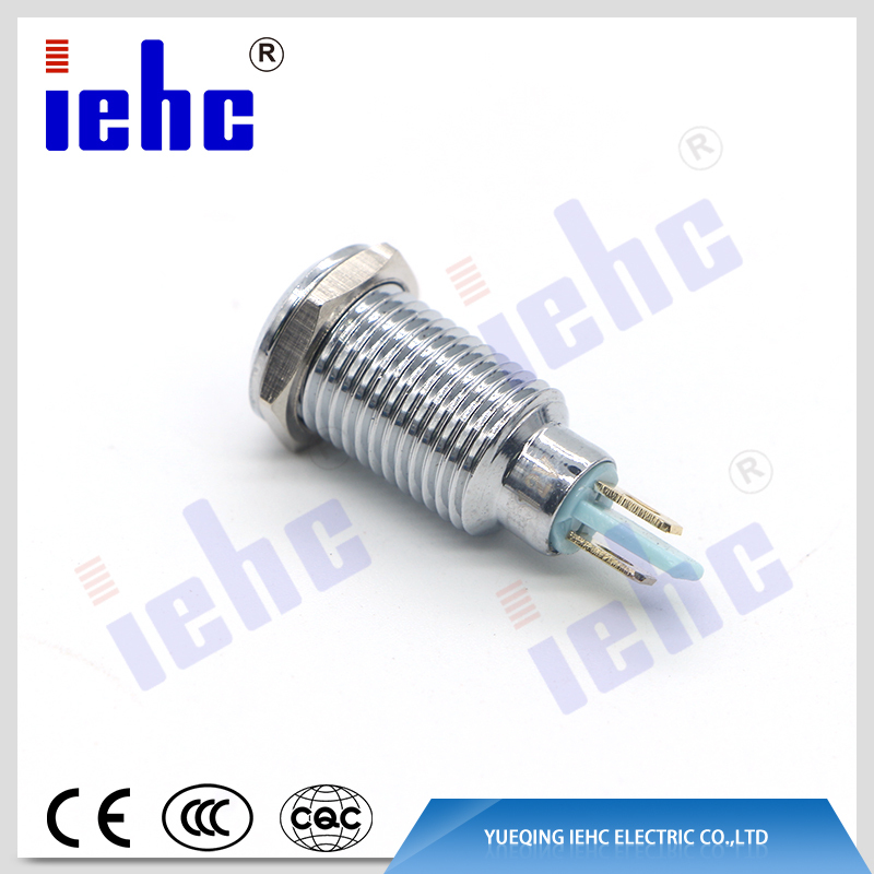 YHJ series China manufacturer 2pin 10mm waterproof blue led metal indicator lights