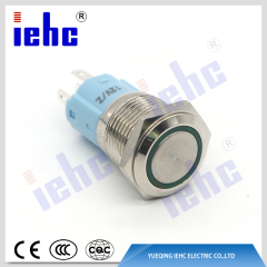 YHJ16-261 16mm 5A 250V 5 pin ring led illuminated Momentary / latching waterproof metal push button switch