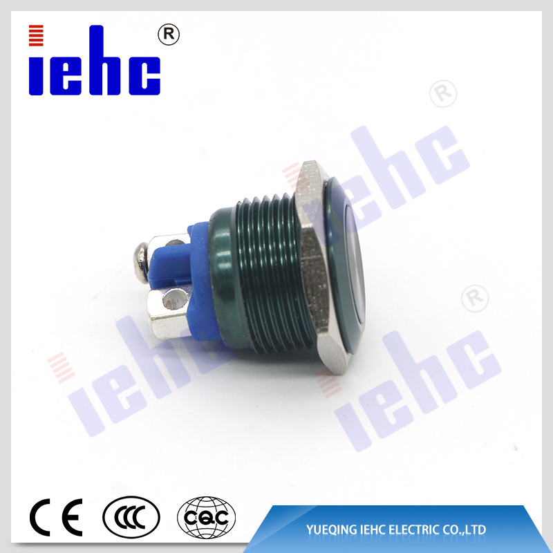 YHJ series new design factory supply 16mm high round cap momentary metal push button switch