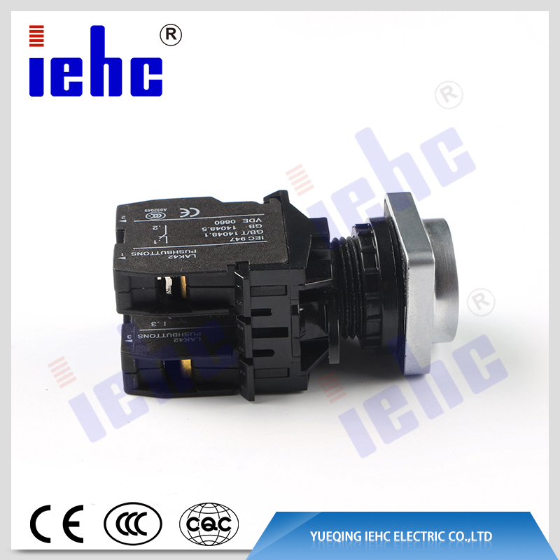 iehc high quality LA42 series 22mm spring return momentary flat push button switch