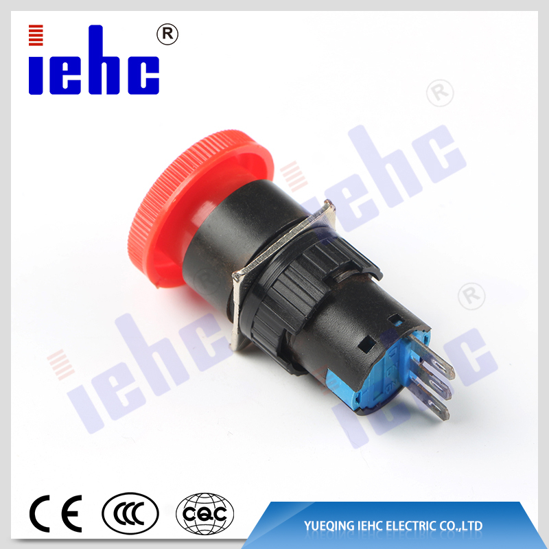 iehc high quality 250C AV 3A red color mushroom waterproof emergency stop push button switch