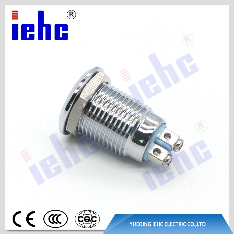 YHJ series China manufacturer 12mm ip67 white waterproof led anti-vandal metal indicator light