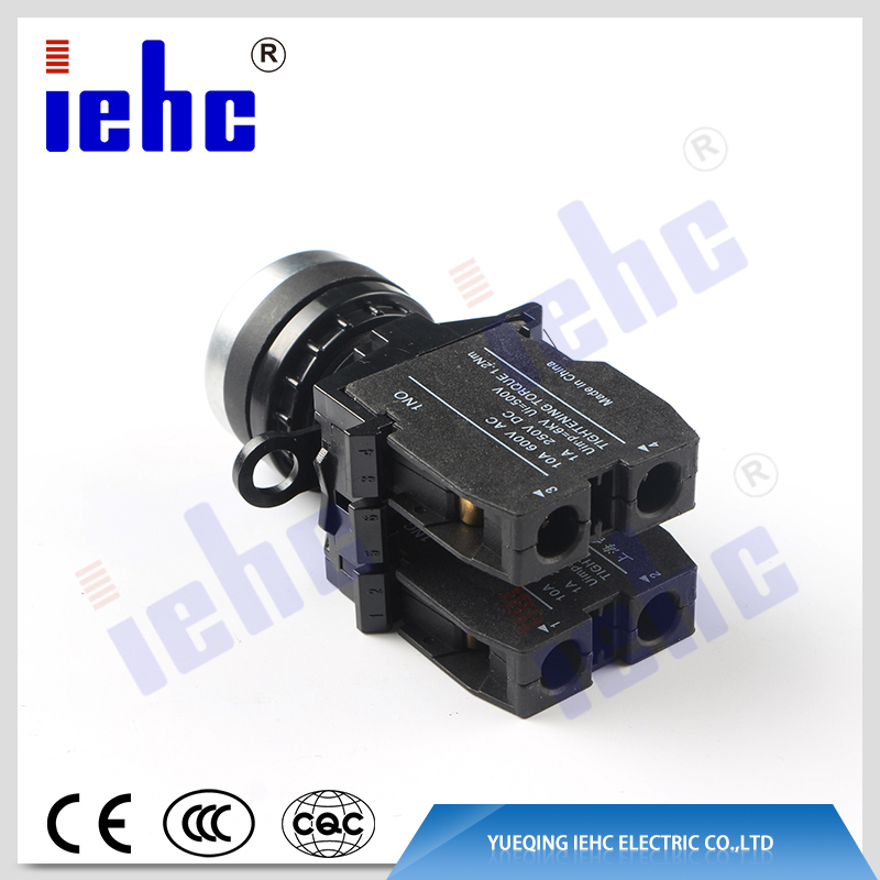 iehc high quality LA42-11BN series 22mm spring return momentary round flat push button switch