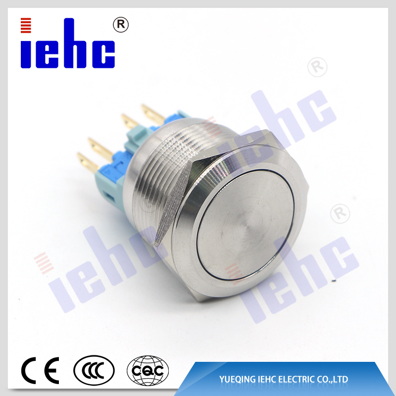 YHJ series factory supply 4 pin 22mm ip67 push button switch 5a 250v