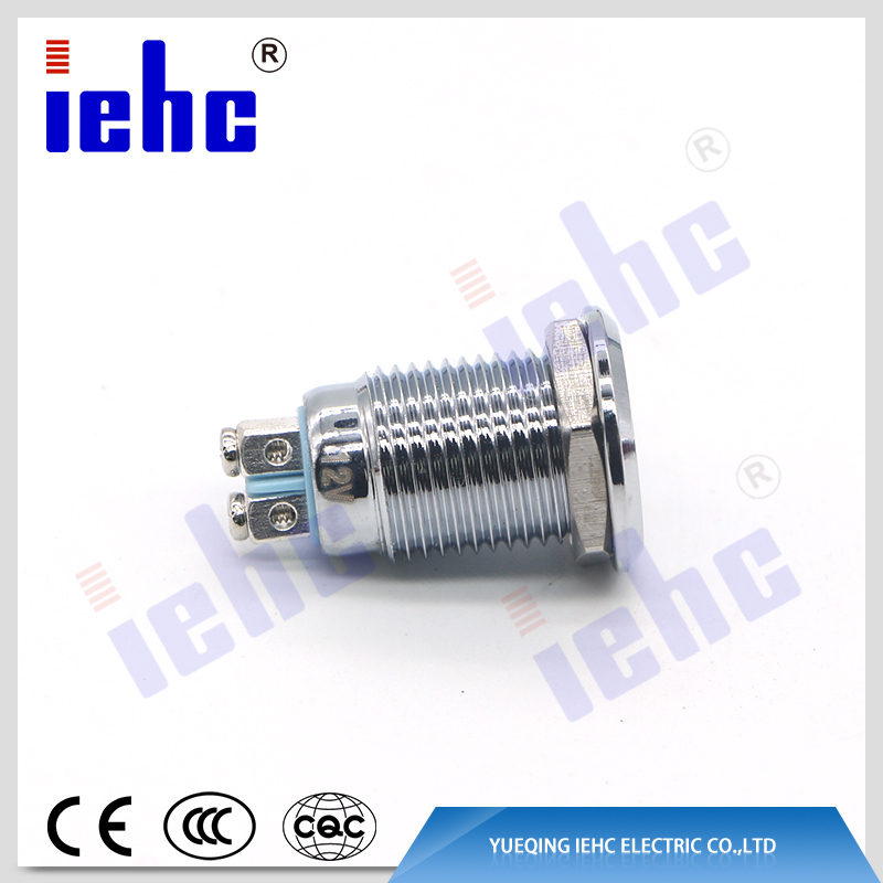 YHJ series anti-vandal waterproof 12mm 12v metal indicator lights