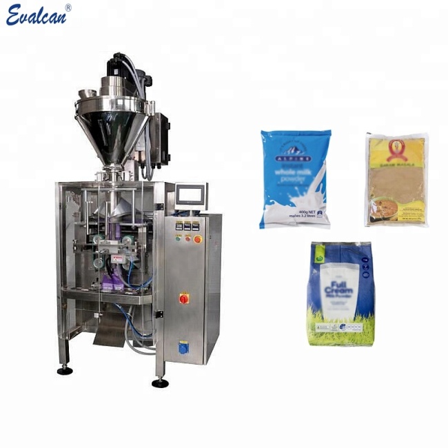 Automatic vertical flow powder pack wrapping machine with auger filler