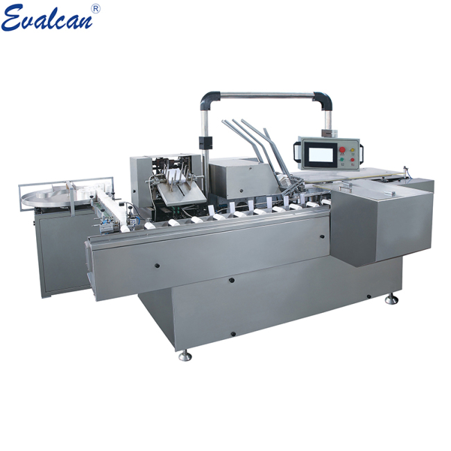 Automatic cartoning machine for round bottle box packing