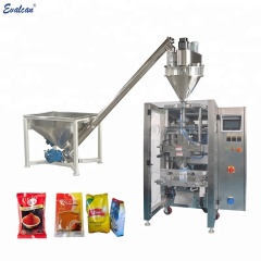Automatic vertical flow powder pack wrapping machine with auger filler