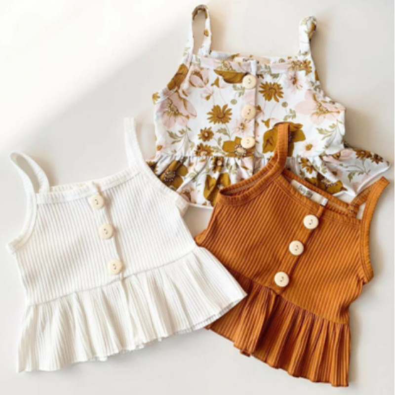 Conyson 0-3Y Summer Fashion Infant Girls Clothes Knit Sleeveless Top Flower Shorts Two Pieces Baby Girls Outdoor Outfits