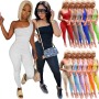 Summer Women's Casual Clothing Solid Skinny Sleeveless Bodysuit Ladies Romper Slim One-shoulder Long Pants Women Jumpsuit