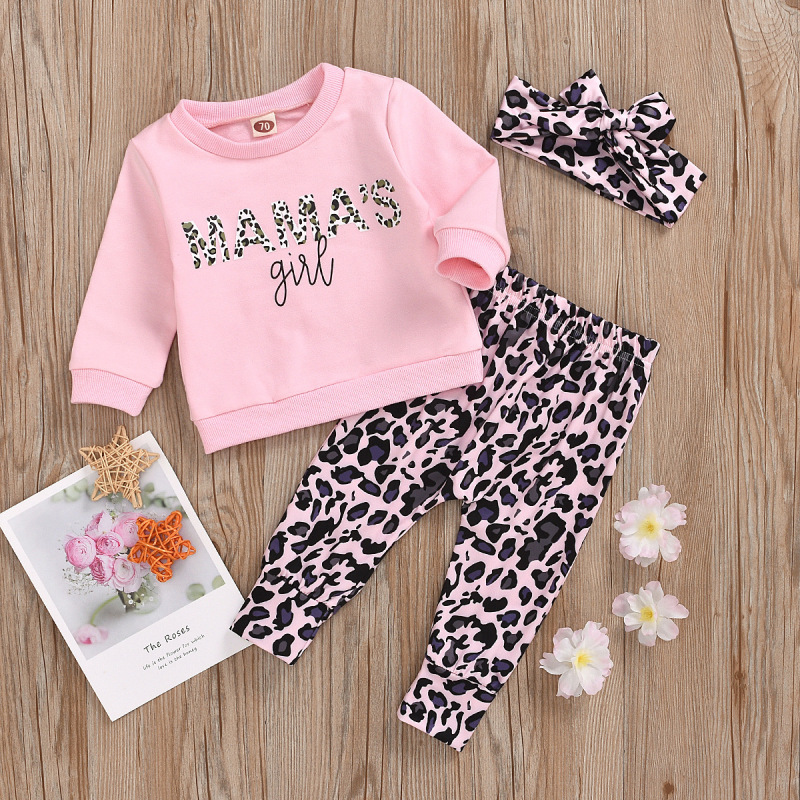 Infant Clothing 2017 Autumn Winter Baby Girls Clothes T-shirt+leopard Printpants 2pcs Outfit Suit Baby Girls Clothing Set