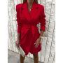 Online order ready to ship one piece solid color woman clothes loose fashionable women elegant suit dresses long for office work