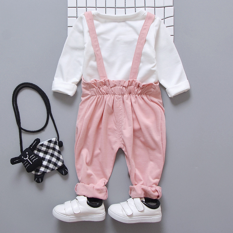 Hot Sale Baby Girls Overalls And T-Shirt Baby Boy Cartoon Strap Two-Piece Baby Clothing Sets