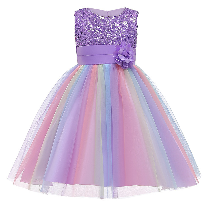 Girl Sequin Tutu Girl Performance Party Princess Dress Gauze Wedding Dress Flower Baby Girl Dress
