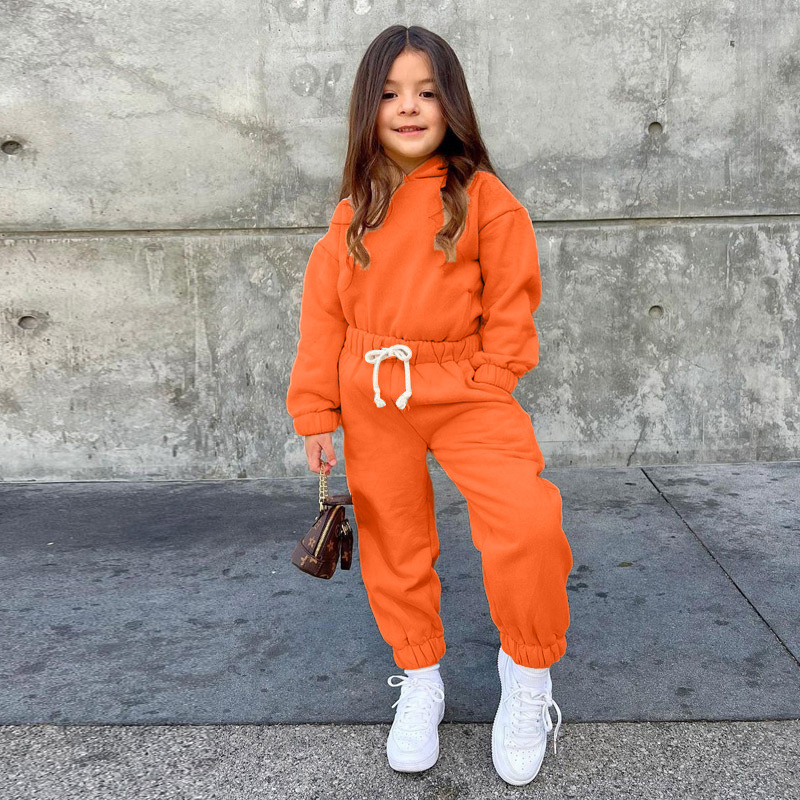 Conyson Custom LOGO Children Clothes Suit Hoodies Jogging Outfits Fashion 2 Piece Kids Tracksuit Sweatsuit Girl Clothing Set