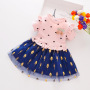 Wholesale Summer Patchwork Skirt kids clothing Heart Design Little Girls Baby clothes Kids Princess Fluffy Toddler Dress