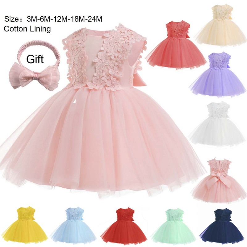 Conyson Fashion Children baby girl summer Clothes Baby's First Birthday Lace dress Girls Sleeveless party dress