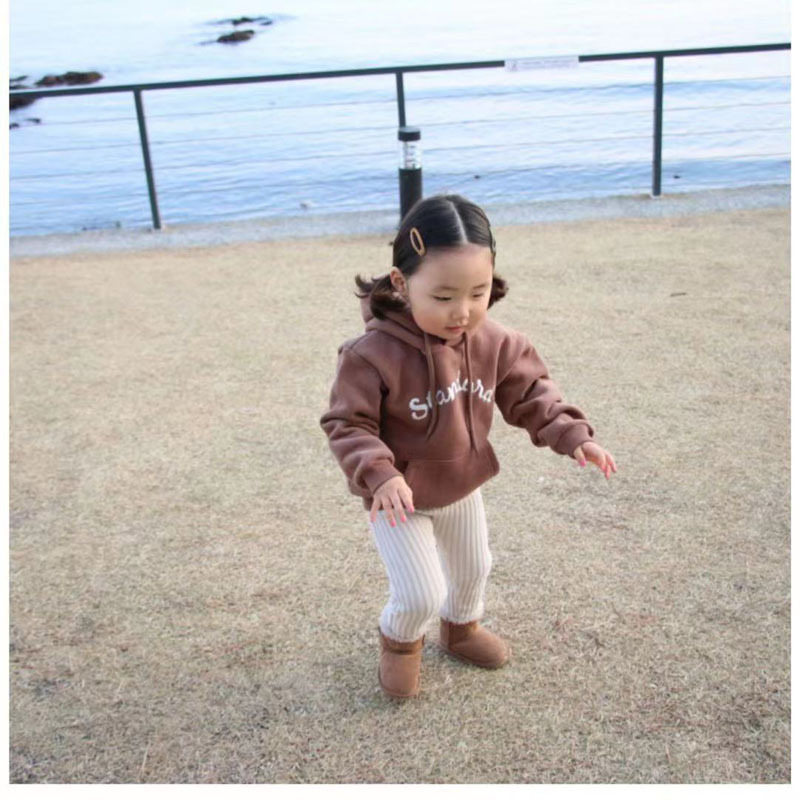 Conyson 2021 Wholesale kids fleece baby hoodie custom logo plain thick baby boy girl clothes sweatshirts boys hoodies