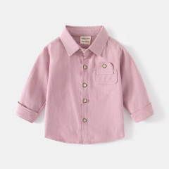 Conyson Bulk Spring Boys Pocket Custom Unisex Solid Color Plain Vintage 2-7 Years School Polo T-shirt long-sleeved Kids Shirt