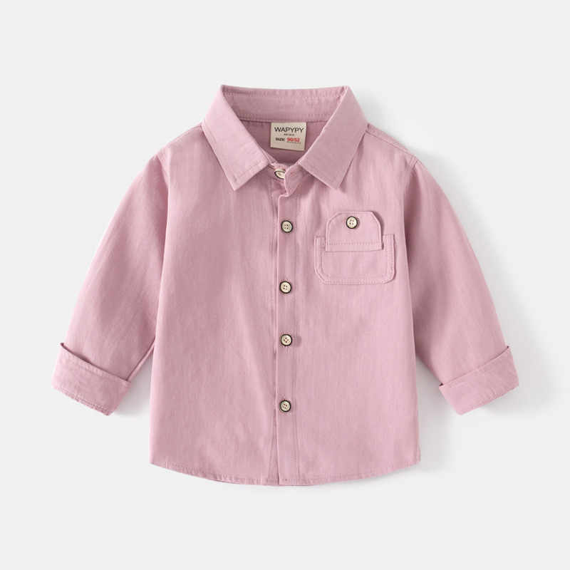 Conyson Bulk Spring Boys Pocket Custom Unisex Solid Color Plain Vintage 2-7 Years School Polo T-shirt long-sleeved Kids Shirt