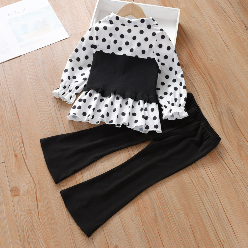 Conyson Hot Sale Spring Two Piece Outfits Dress + Bell-bottomed Pants Cute Baby Girl Clothes Kids Casual Wear Kids sets