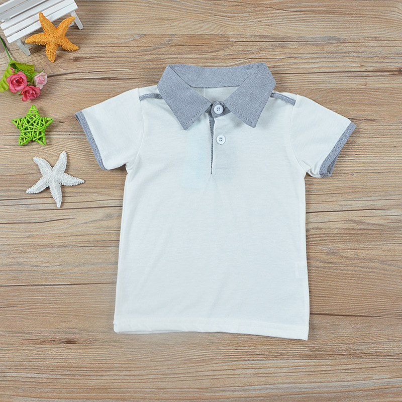 Conyson Wholesale Kids Baby Clothes Summer Causal Outfit Boys Gentlemen Stand Collar Short Sleeves Shirts+Suspender Clothing Set
