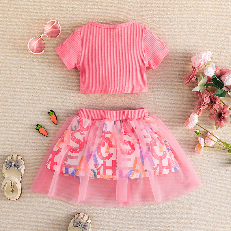 Conyson Summer Princess Wholesale Summer New Design Fancy Top Skirt Two Piece Sweat Puff Birthday 0-3y Kids Girls Party Dresses