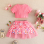 Conyson Summer Princess Wholesale Summer New Design Fancy Top Skirt Two Piece Sweat Puff Birthday 0-3y Kids Girls Party Dresses